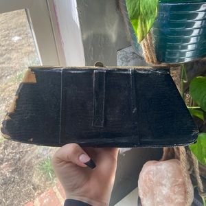 Vintage 40s Bass snake skin clutch purse